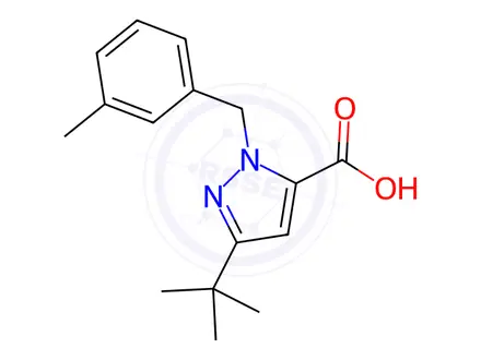 Chemical structure of 3-(TERT-BUTYL)-1-(3-METHYLBENZYL)-1H-PYRAZOLE-5-CARBOXYLIC ACID