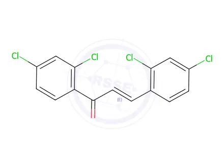Chemical structure of (2E)-1,3-Bis(2,4-dichlorophenyl)prop-2-en-1-one