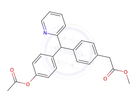 Chemical structure of Methyl 2-(4-((4-acetoxyphenyl)(pyridin-2-yl)methyl)phenyl)acetate