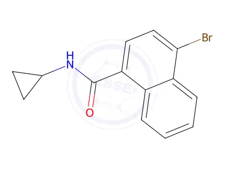 Chemical structure of 4-Bromo-N-cyclopropylnaphthalene-1-carboxamide