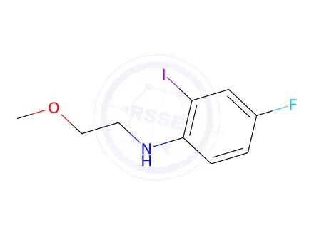 Chemical structure of 4-Fluoro-2-iodo-n-(2-methoxyethyl)aniline