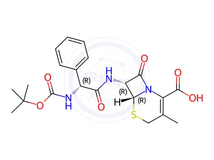 Chemical structure of N-tert-Butoxycarbonylcephalexin