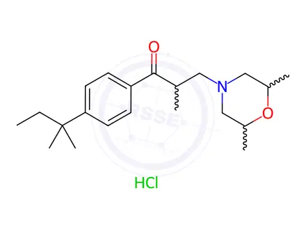 Chemical structure of Amorolfine Hydrochloride Impurity 7 Hydrochloride (Amorolfine Hydrochloride EP Impurity G Hydrochloride) (Mixture of Enantiomers)