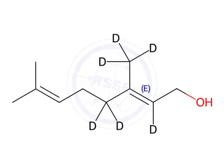 Chemical structure of Geraniol-D6 (Major)