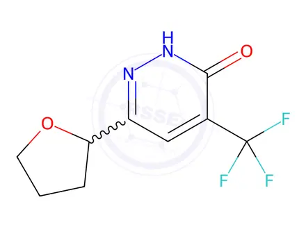 Chemical structure of 6-(oxolan-2-yl)-4-(trifluoromethyl)-2,3-dihydropyridazin-3-one