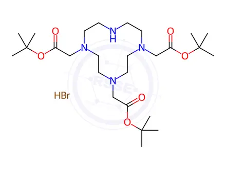 Chemical structure of Tri-tert-butyl 1,4,7,10-Tetraazacyclododecane-1,4,7-triacetate Hydrobromide