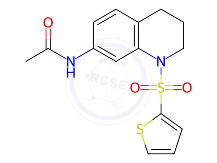 Chemical structure of N-(1-(Thiophen-2-ylsulfonyl)-1,2,3,4-tetrahydroquinolin-7-yl)acetamide