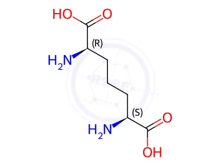 Chemical structure of (2S,6R)-2,6-Diaminoheptanedioic acid
