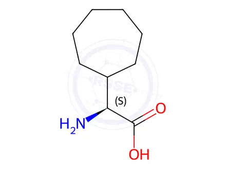 Chemical structure of (S)-2-amino-2-cycloheptylacetic acid