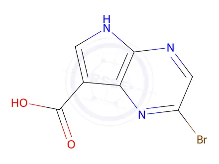 Chemical structure of 2-Bromo-5h-Pyrrolo[2,3-B]Pyrazine-7-Carboxylic Acid
