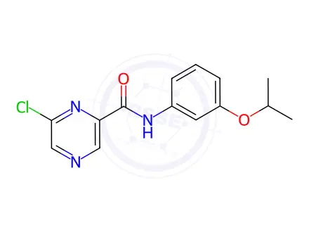 Chemical structure of 6-Chloro-N-(3-isopropoxyphenyl)pyrazine-2-carboxamide
