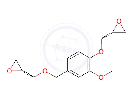 Chemical structure of Oxirane, 2-[[2-methoxy-4-[(2-oxiranylmethoxy)methyl]phenoxy]methyl]-