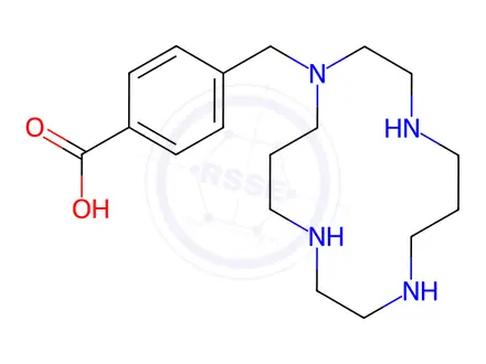 Chemical structure of 4-((1,4,8,11-Tetraazacyclotetradecan-1-yl)methyl)benzoic acid