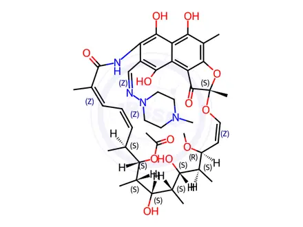 Chemical structure of 25-Deacetyl-21-acetyl Rifampicin