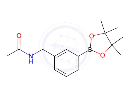 Chemical structure of N-(3-(4,4,5,5-Tetramethyl-1,3,2-dioxaborolan-2-yl)benzyl)acetamide