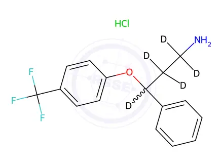 Chemical structure of Norfluoxetine-[D5] hydrochloride
