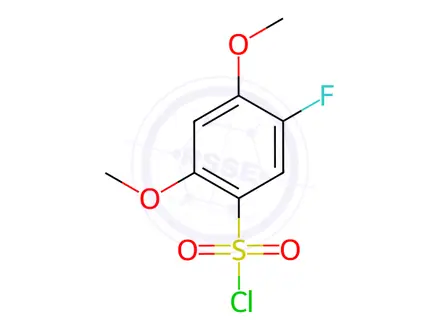 Chemical structure of 5-Fluoro-2,4-dimethoxybenzene-1-sulfonyl chloride