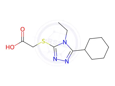 Chemical structure of (5-Cyclohexyl-4-ethyl-4H-[1,2,4]triazol-3-yl-sulfanyl)acetic acid