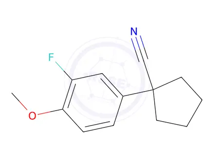 Chemical structure of 1-(3-Fluoro-4-methoxyphenyl)cyclopentanecarbonitrile