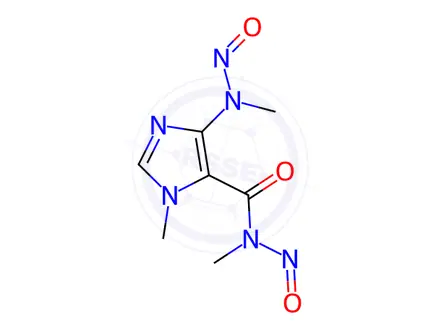 Chemical structure of Caffeine Impurity 13 (N1,N2-Dinitroso Caffeine Impurity 5)