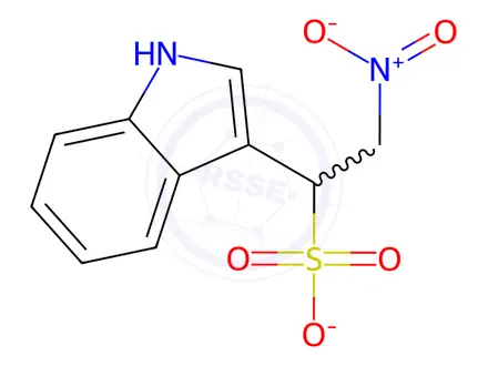 Chemical structure of 1-(1H-indol-3-yl)-2-nitroethane-1-sulfonate