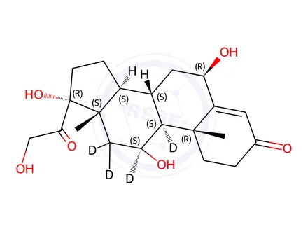 Chemical structure of 6β-Hydroxy Cortisol-d4