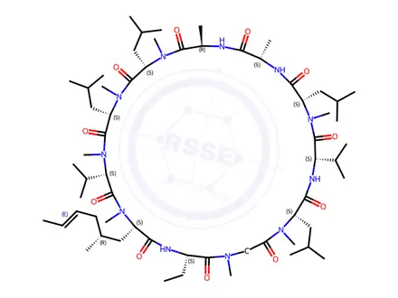 Chemical structure of Ciclosporin Impurity 20(Ciclosporin F)