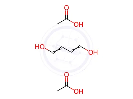 Chemical structure of 1,3-Butadiene-1,4-diol, diacetate