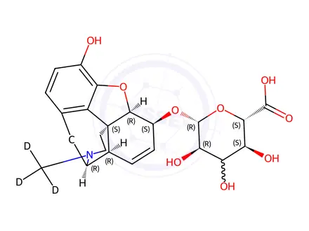Chemical structure of Morphine-d3 6-β-D-Glucuronide (1.0mg/ml in Acetonitrile)