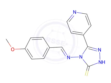 Chemical structure of 4-[(4-METHOXYPHENYL)METHYLIDENEAMINO]-5-PYRIDIN-4-YL-2H-1,2,4-TRIAZOLE-3(4H)-THIONE