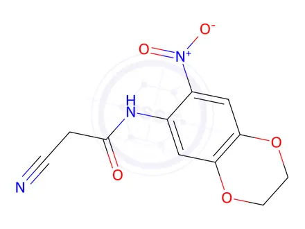 Chemical structure of 2-Cyano-N-(7-nitro-2,3-dihydro-1,4-benzodioxin-6-yl)acetamide