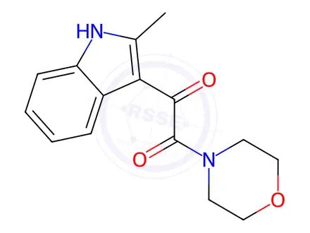 Chemical structure of 1-(2-methyl-1H-indol-3-yl)-2-morpholin-4-yl-2-oxoethanone
