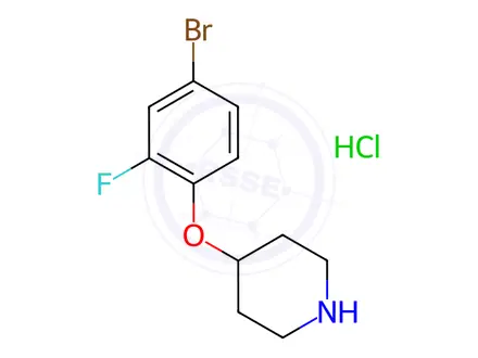Chemical structure of 4-(4-Bromo-2-fluorophenoxy)piperidine hydrochloride