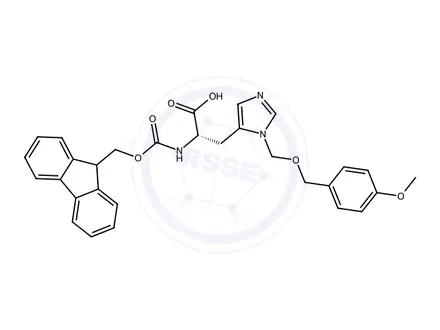 Chemical structure of NA-(((9H-fluoren-9-yl)methoxy)carbonyl)-Np-(((4-methoxybenzyl)oxy)methyl)-L-histidine