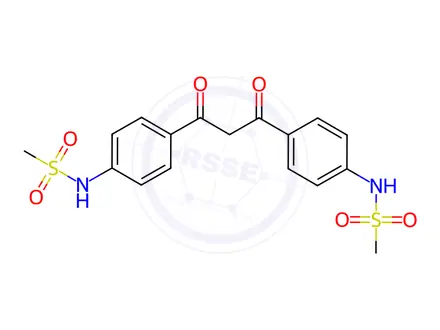 Chemical structure of N,N'-(malonylbis(4,1-phenylene))dimethanesulfonamide