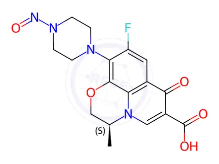 Chemical structure of N-Nitroso Desmethyl Levofloxacin
