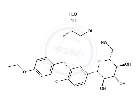 Chemical structure of Dapagliflozin Propanediol Hydrate Working Standard (Secondary Reference Standard)