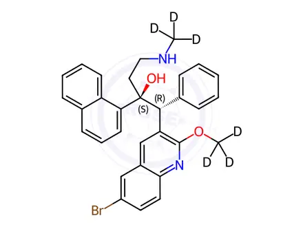 Chemical structure of N-Desmethyl Bedaquiline-d6