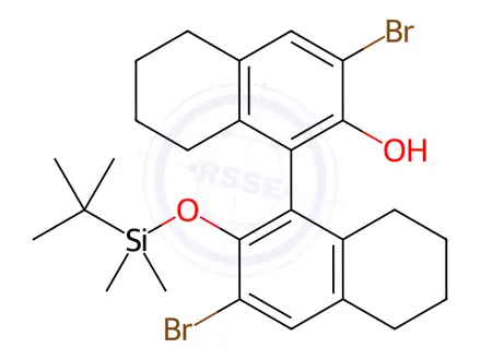 Chemical structure of (R)-1-((3,3'-Dibromo-2'-((tert-butyldimethylsilyl)oxy)-5,5',6,6',7,7',8,8'-octahydro-[1,1'-binaphthalen]-2-yl)oxy)-1-(2,5-dimethyl-1H-pyrrol-1-yl)-N-(2,6-dimethylphenyl)-1-(2-methyl-2-phenylpropylidene)molybdenum (VI) paraffin pellets