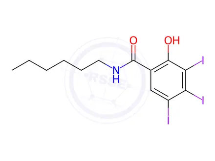 Chemical structure of N-Hexyl-2-hydroxy-3,4,5-triiodobenzamide