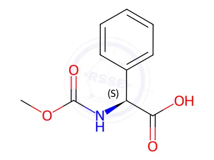 Chemical structure of (S)-2-(methoxycarbonylamino)-2-phenylacetic acid