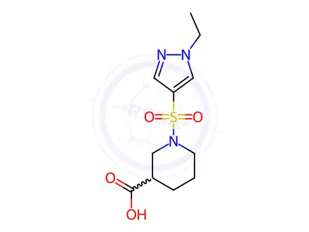 Chemical structure of 1-(1-Ethyl-1H-pyrazole-4-sulfonyl)-piperidine-3-carboxylic acid