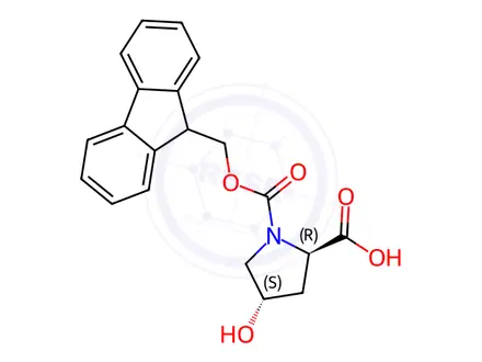 Chemical structure of Fmoc-trans-4-Hydroxy-D-proline