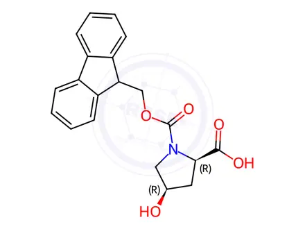 Chemical structure of Fmoc-D-cis-Hyp-OH
