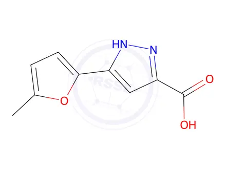 Chemical structure of 5-(5-Methylfuran-2-yl)-1H-pyrazole-3-carboxylic acid
