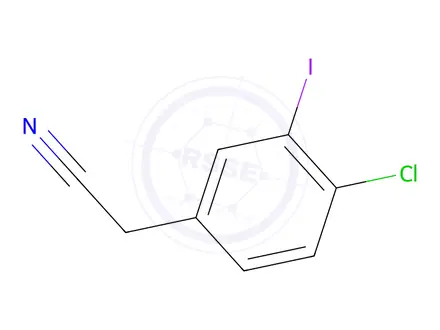 Chemical structure of 2-(4-Chloro-3-iodophenyl)acetonitrile