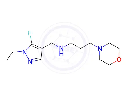 Chemical structure of (1-ethyl-5-fluoro-1H-pyrazol-4-yl)methyl](3-morpholin-4-ylpropyl)amine