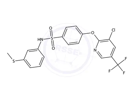 Chemical structure of 4-((3-Chloro-5-(trifluoromethyl)pyridin-2-yl)oxy)-N-(3-(methylthio)phenyl)benzenesulfonamide