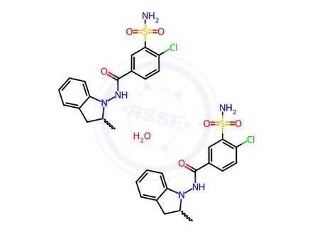 Chemical structure of Indapamide Hemihydrate