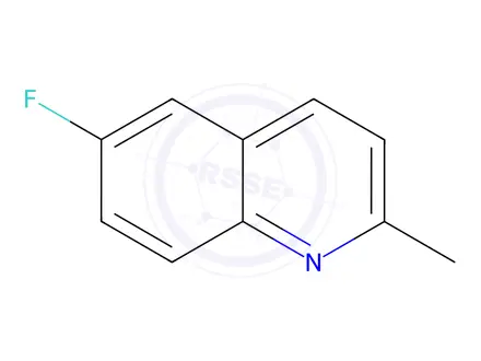 Chemical structure of 6-Fluoro-2-methylquinoline